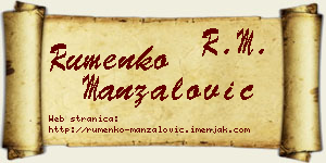 Rumenko Manzalović vizit kartica